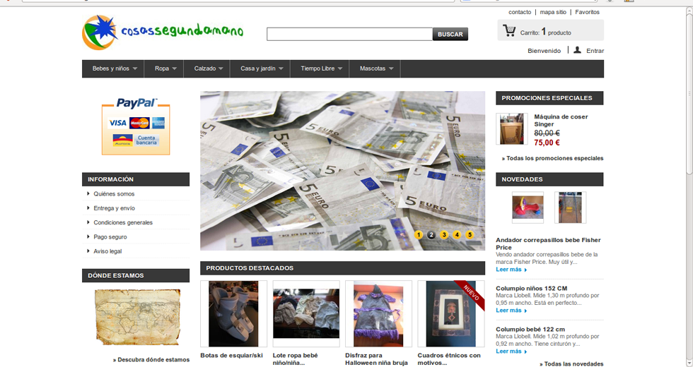 Tienda web realizada con Prestashop