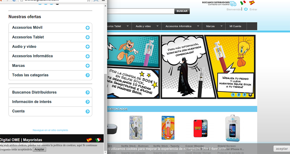 Tienda web realizada con Prestashop