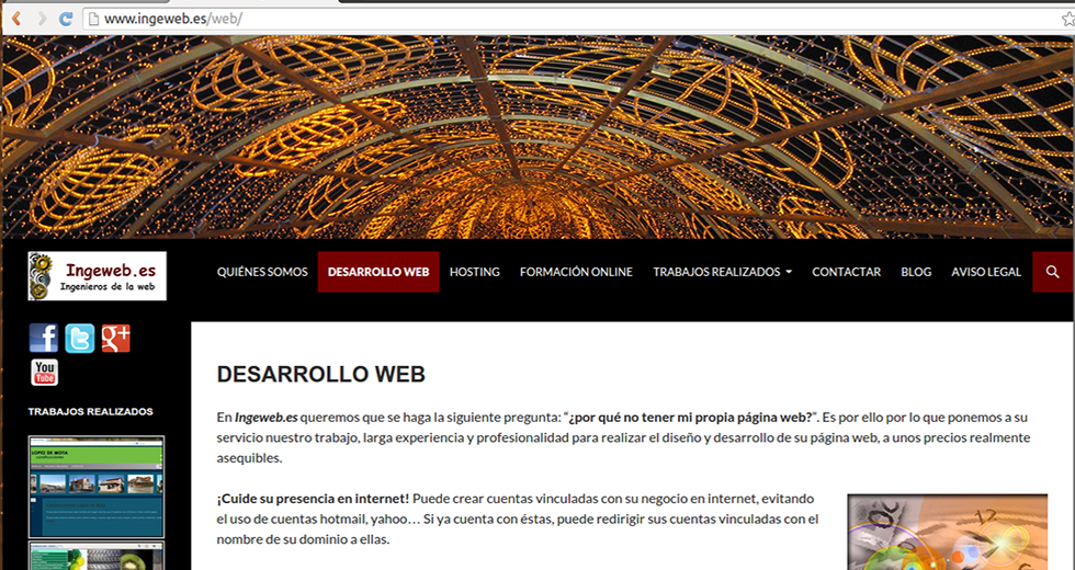 Web dinámica realizada con WordPress