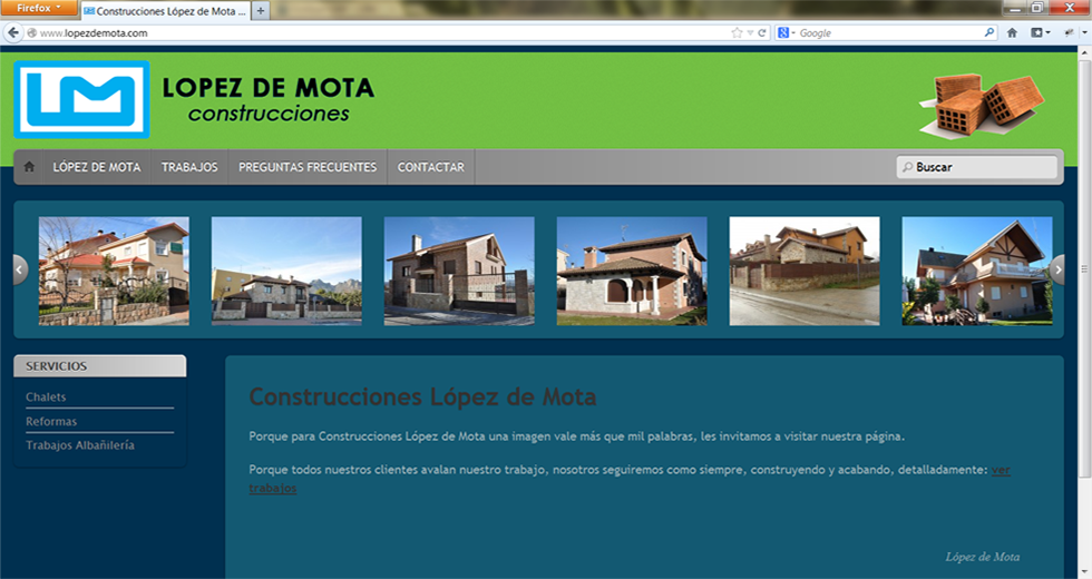 Web dinámica realizada con WordPress