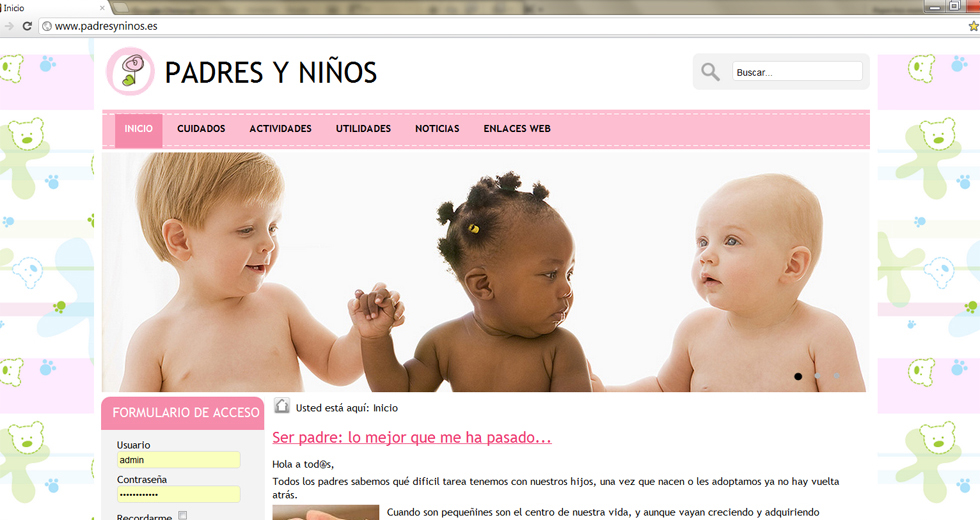 Web dinámica realizada con Joomla