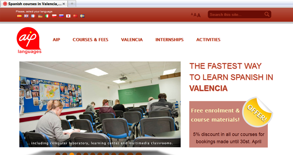 Web dinámica realizada con WordPress