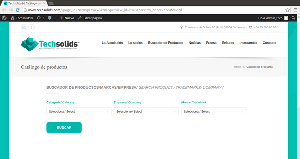 Web dinámica realizada con WordPress